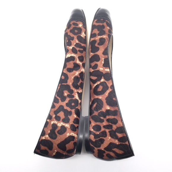 MICHAEL KORS Animal Print Calf Hair Leather Cap Toe Ballet Flats - Picture 12 of 15